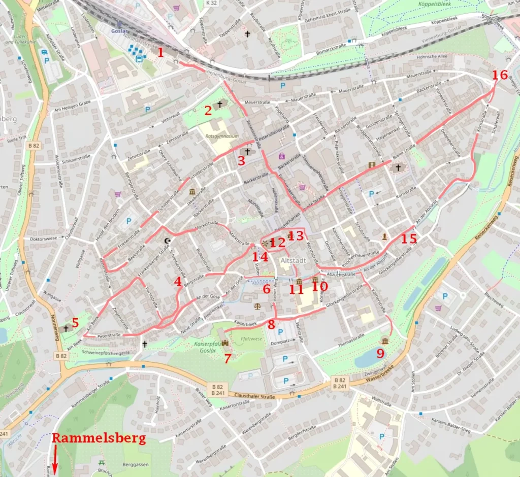 Goslar what to see map / Goslar Altstadt Karte