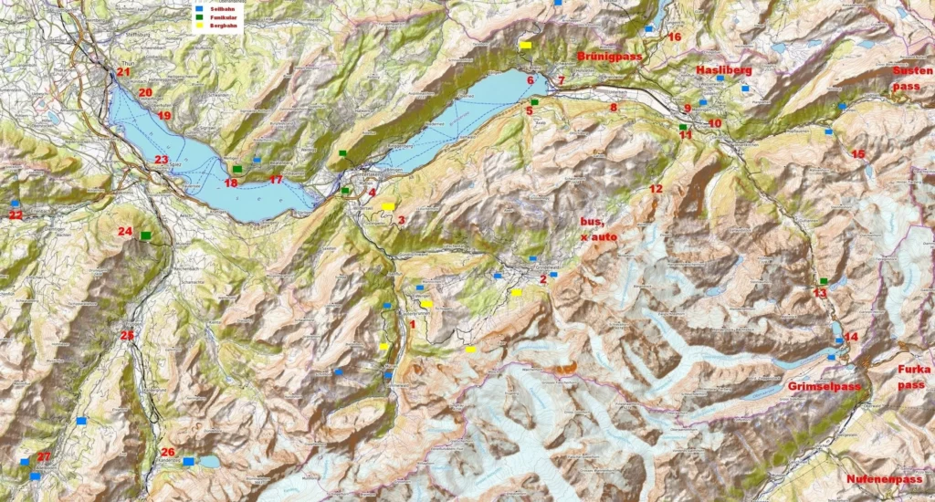 Jungfrau region map / Jungfrau Region Karte
