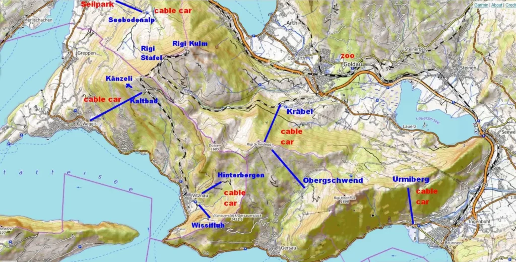 Rigi Karte / Rigi Map