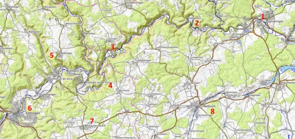 swabian alb map / Schwäbische Alb Donau