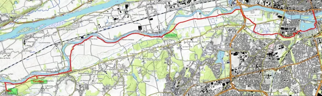 Loire cycle route map / Loire Radweg Karte