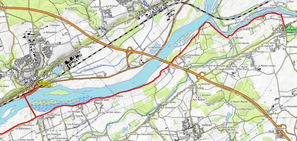 Loire cycle route map Villandry Usse