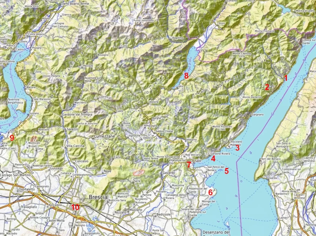 Lake Garda west side map
