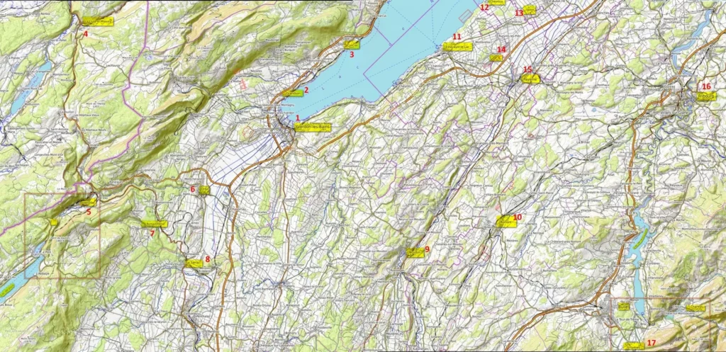 South of Lake Neuchâtel map