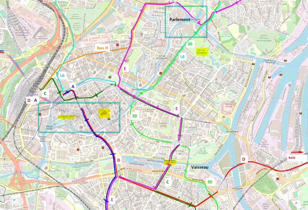 Strasbourg public transport map
